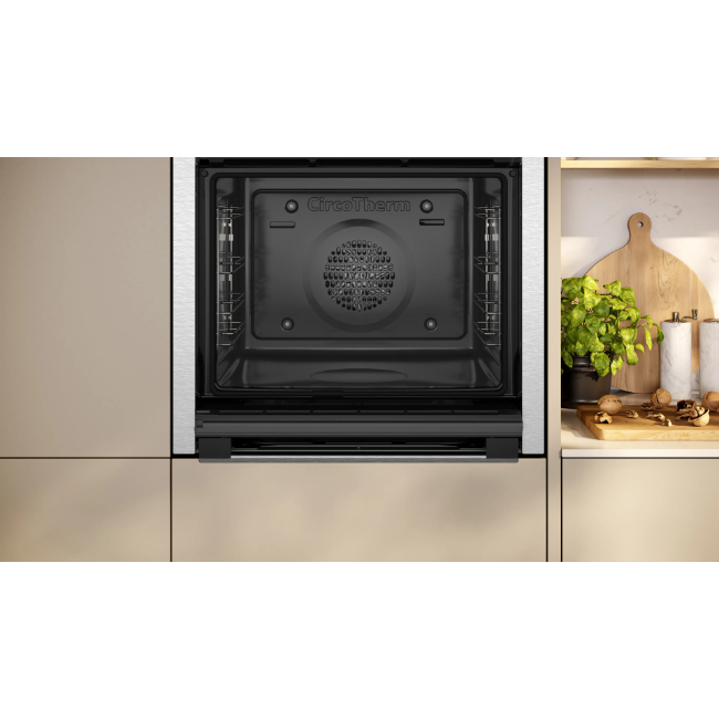 Neff N50 Built-In Single Oven Slide & Hide - Black / Stainless Steel | B6ACH7AN7B - Image 4