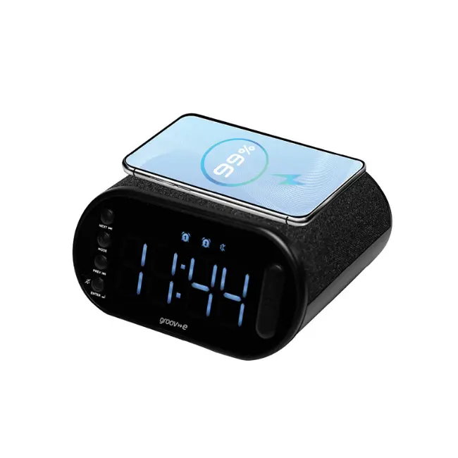 Groove Atlas II Alarm Clock Radio With Wireless Charging | GVCR06