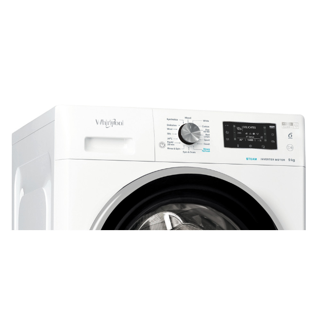 Whirlpool 6TH SENSE Washing Machine 9kg 1400sp - White |  FFD9489BSVUK - Image 6 Whirlpool 6TH SENSE Washing Machine 9kg 1400sp - White |  FFD9489BSVUK - Image 6