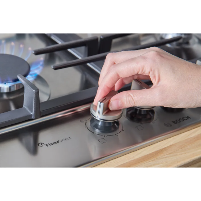 Bosch Series 6 Gas Hob 60cm 4 Burner - Brushed Steel | PCP6A5I90 - Image 5