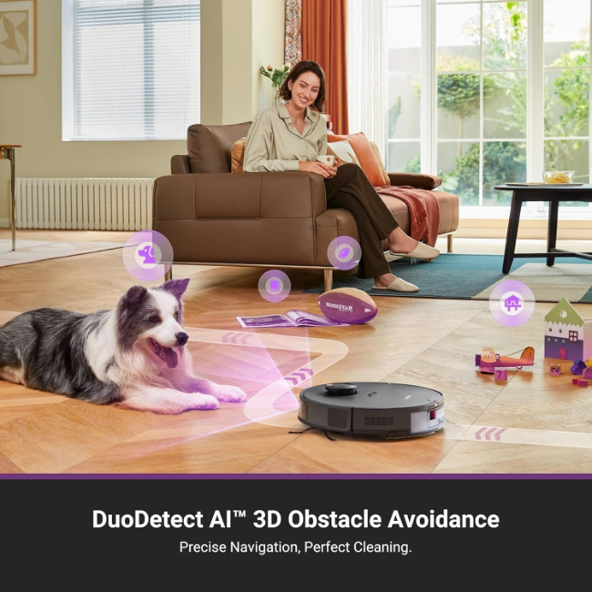 Eureka E20 Plus Robot Vac with Bagless Docking Station - Black & Purple | SNERE20PLUSBK - Image 4