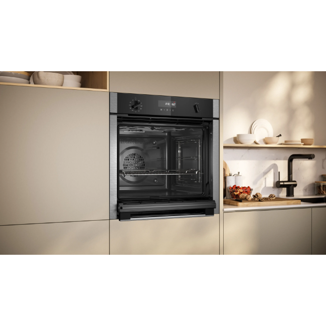 Neff N50 Built-In Single Oven Slide & Hide - Black / Stainless Steel | B6ACH7AN7B - Image 5