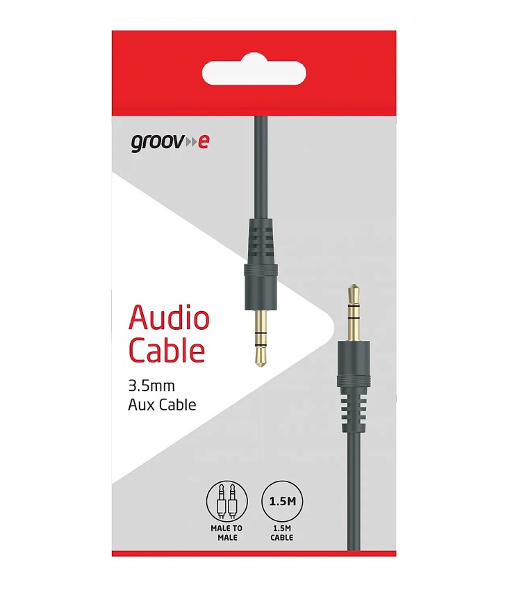 Groove Audio To Audio 3.5mm AUX Cable 1.5m | GVMA081BK Groove Audio To Audio 3.5mm AUX Cable 1.5m | GVMA081BK
