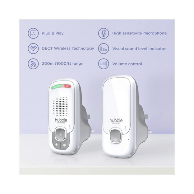 Hubble Smart Listen Audio Baby Monitor - White | HUBBLE-LISTEN | 5012786050099 - Image 3 Hubble Smart Listen Audio Baby Monitor - White | HUBBLE-LISTEN | 5012786050099 - Image 3