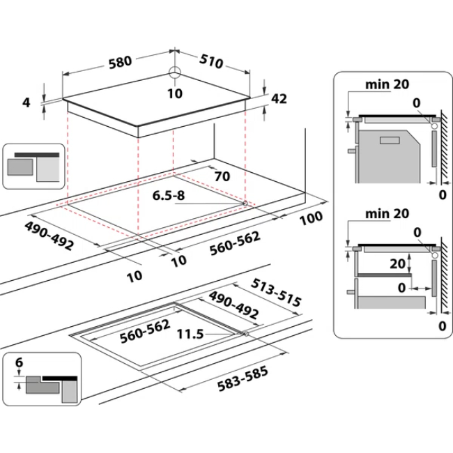 Indesit 60cm Ceramic Hob | RI 161 C - Image 3