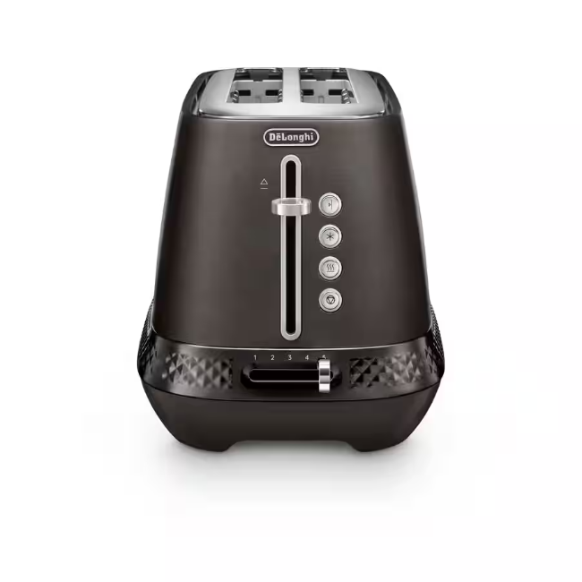 DeLonghi Diadema 2 Slice Toaster | Long Slots | Onyx Black | CTV3003.BK