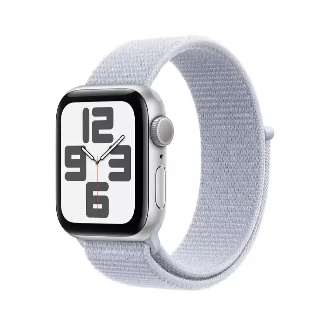 Apple Watch SE (2024) GPS 44mm | Silver Aluminium Case with Blue Cloud Sport Loop | MXET3QA-A