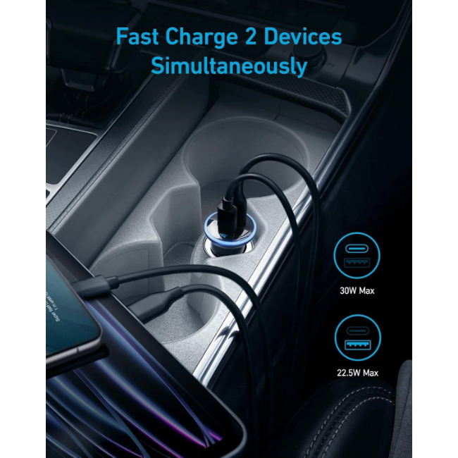 Anker 323 52.2W Car Charger | Black | A2735G11 - Image 2