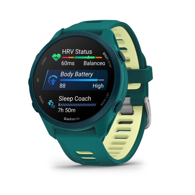 Garmin Forerunner 170 Music - Teal Green with Teal Green/Citron Band | 010-03920-12 - Image 2