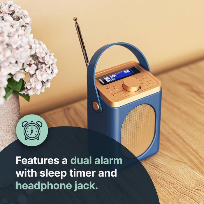 Majority Little Shelford Portable Radio | DAB+ Bluetooth | Blue | LSHDABMIDUK - Image 3