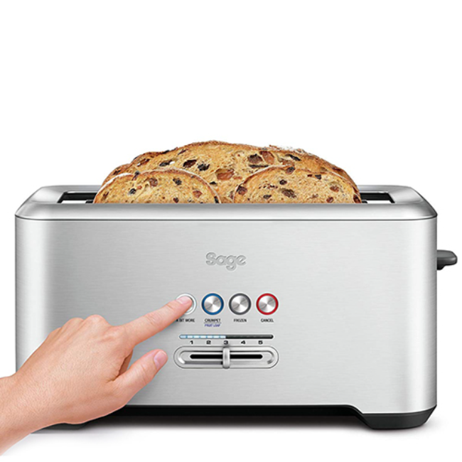 Sage 'A Bit More' 4 Slice Toaster - Stainless Steel | BTA730UK - Image 2 Sage 'A Bit More' 4 Slice Toaster - Stainless Steel | BTA730UK - Image 2