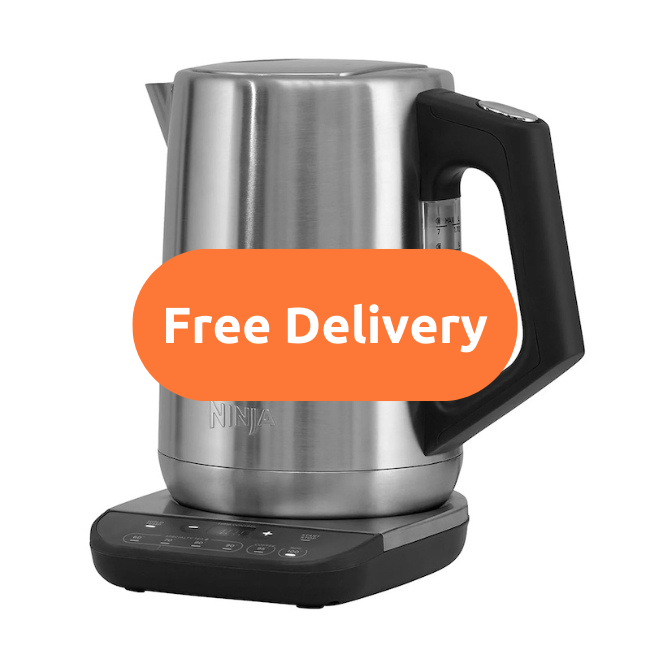 Ninja Rapid Boil Variable Temperature 1.7L Kettle - Stainless Steel | KT201UK