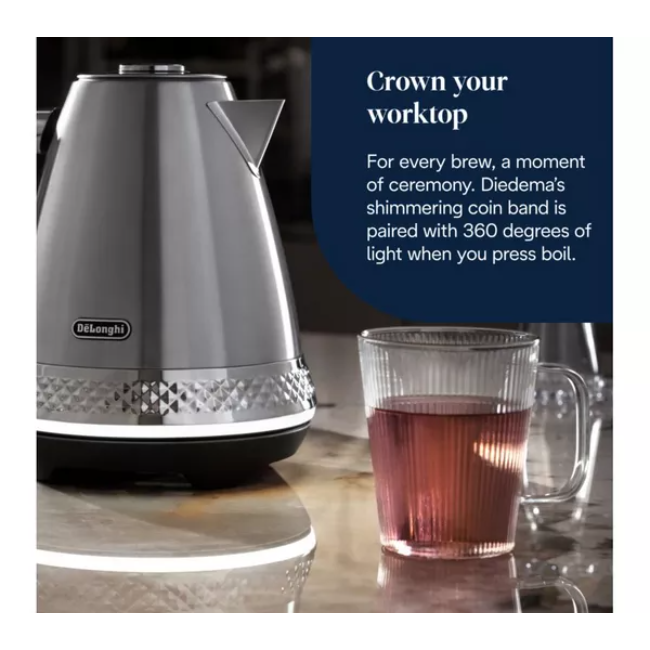 Delonghi Diadema 1.7l Kettle | Stainless Steel | KBV3001.M - Image 3