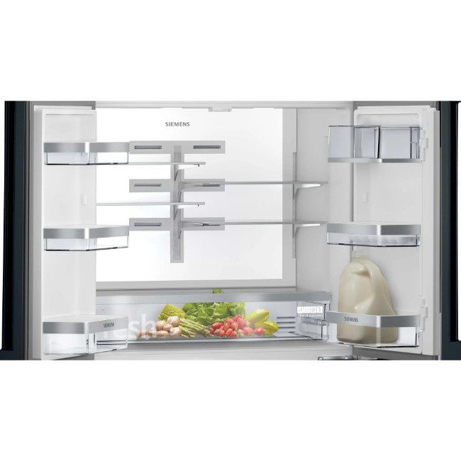 Siemens iQ700 NoFrost French Door Fridge Freezer with Glass Door in Black | KF96RSBEA - Image 10