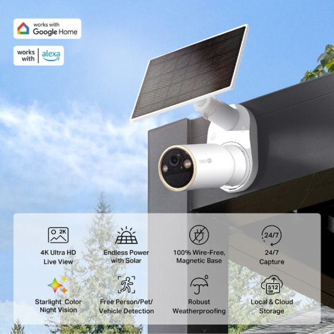 TPlink Tapo Security Camera 4k Solar Kit - White | TAPO-C460KIT - Image 4