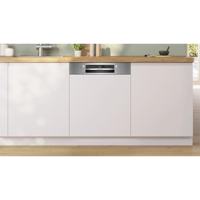 Bosch Series 2 Semi-Integrated Dishwasher - White/Brushed Steel | SMI2HTS02G - Image 2