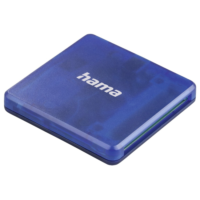Hama USB 2.0 Multi Card Reader, SD/microSD/CF | Blue | 342959