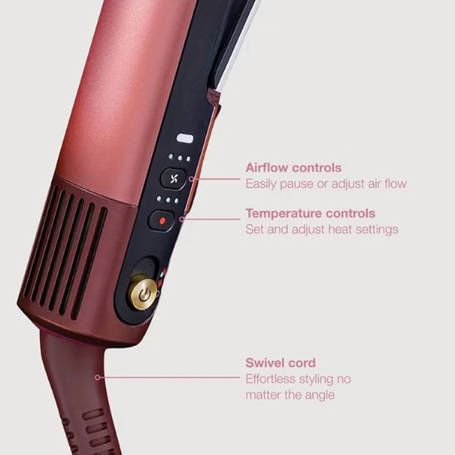 Shark SilkiPro Straight Hair Straightener + Dryer in One Tool - Rose Petal | HT401UKPK - Image 3