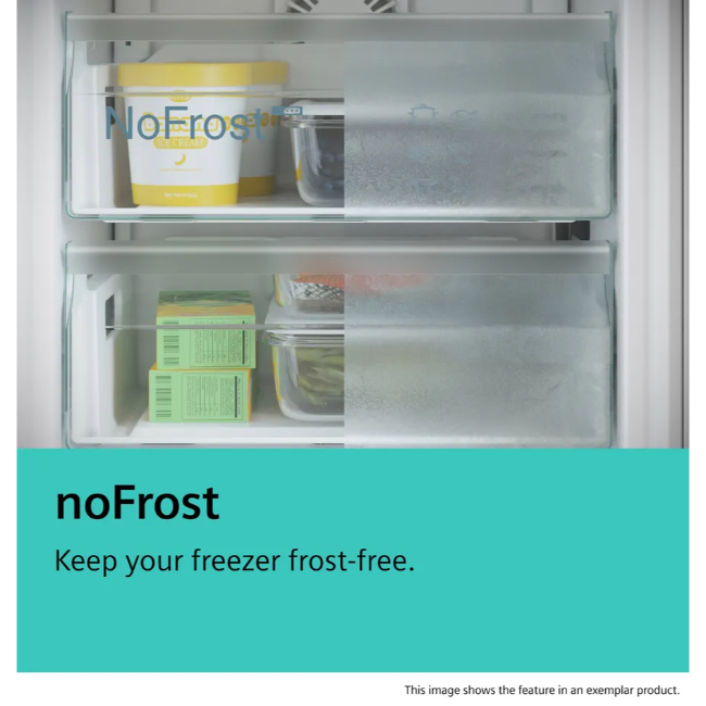 Siemens IQ100 Built-in Fridge-Freezer Sliding Hinge - White | KB96NNSEO - Image 8