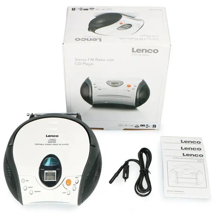 Lenco SCD-24 FM Radio With CD Player | White | SCD-24-WHITE - Image 8
