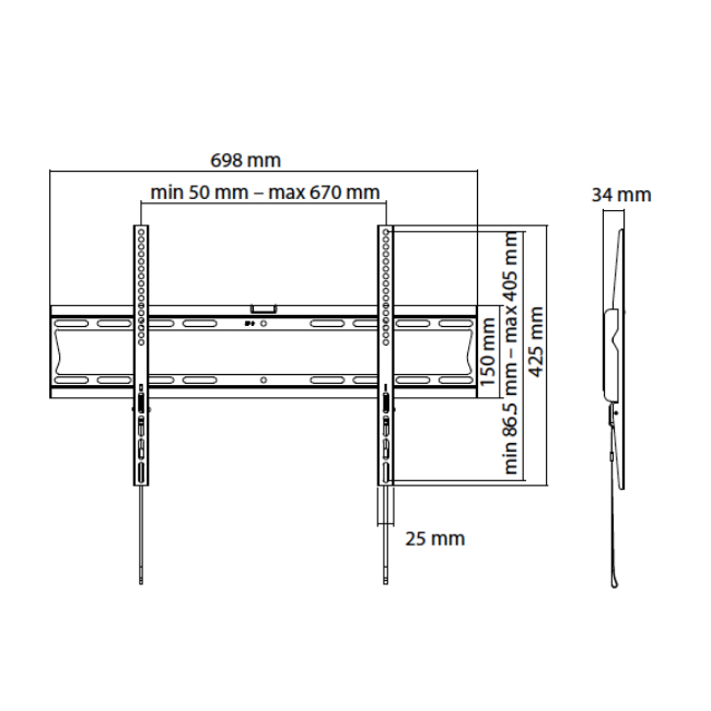 iTECH Fixed Wall Mount for TVs from 37 - 80" | PLB60 - Image 6