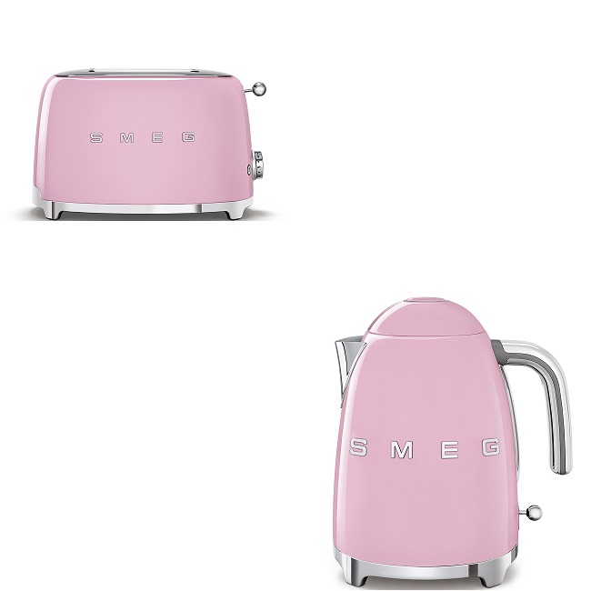 Smeg 50's Retro Kettle & 4 Slice Toaster Set - Pink | KLF03PKUK + TSF03PKUK Smeg 50's Retro Kettle & 4 Slice Toaster Set - Pink | KLF03PKUK + TSF03PKUK