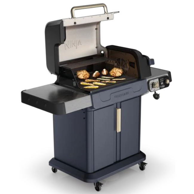Ninja FlexFlame Gas BBQ & Outdoor Cooking System - Blue & Gold | PG301UKBL - Image 2