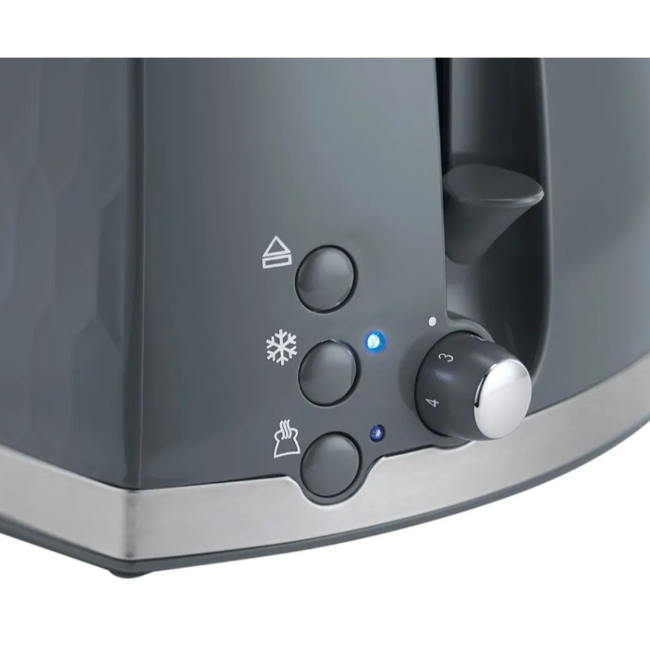 Russell Hobbs Honeycomb 2 Slice Toaster | Grey | 26063 - Image 3