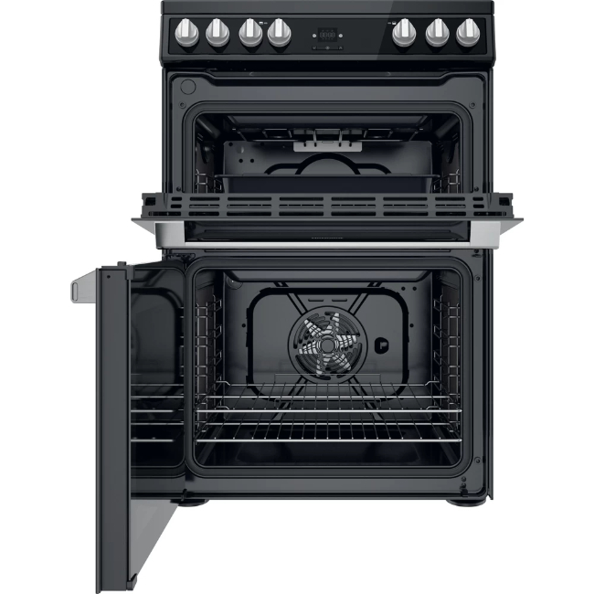 Hotpoint 60cm Electric Cooker with Ceramic Hob - Black | HDT67V9H2CB/UK - Image 2