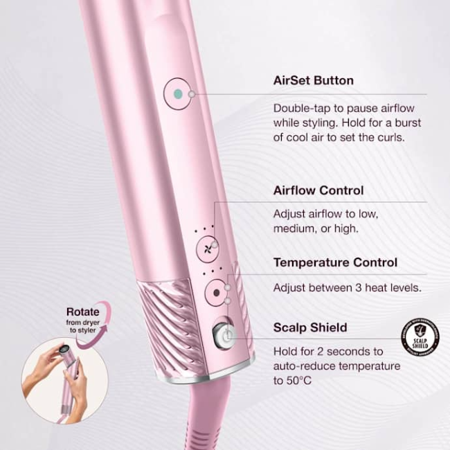Shark FlexStyle IonCurl Hair Styler and Dryer - Pink | HD850UKPK - Image 4