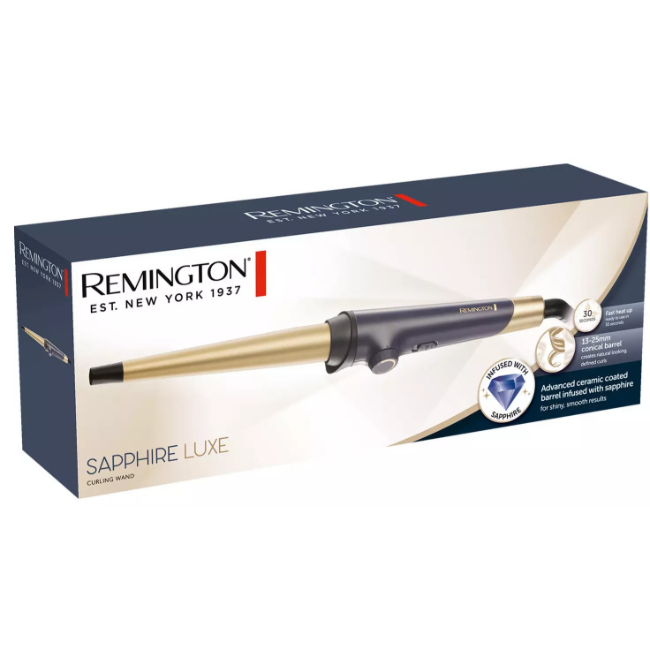 Remington Sapphire Luxe Curling Wand | Blue & Champagne | CI5805 - Image 4