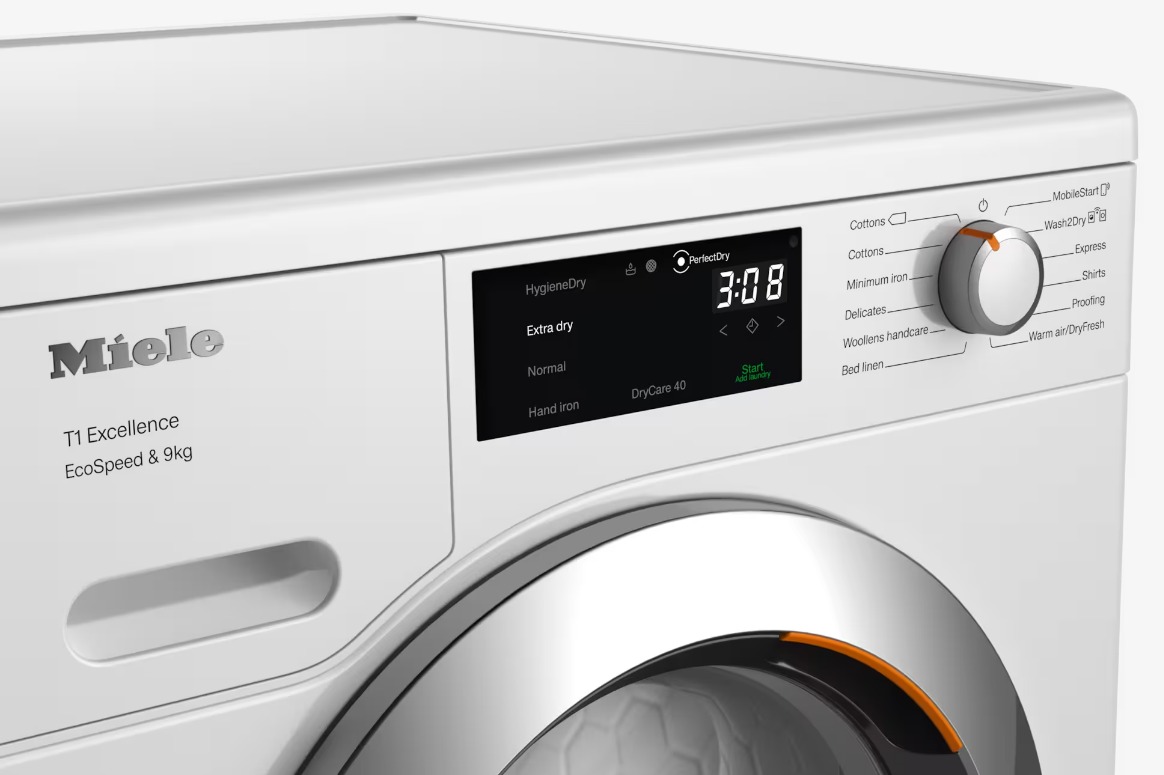 Miele 9kg EcoSpeed Heat Pump Tumble Dryer - White | TEH785WP - Image 4