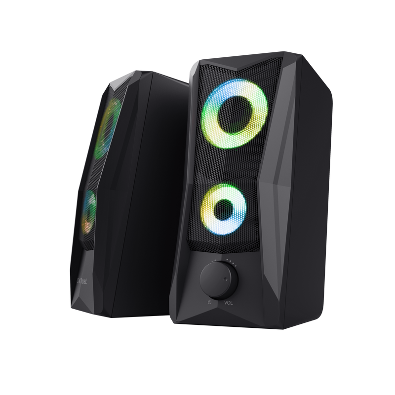 Trust GXT 606 Javv Compact Speaker Set | 2.0 RGB Illuminated - Black | T25108 - Image 2