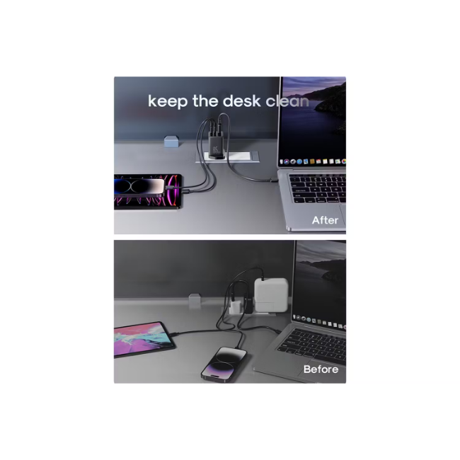 Homeline 2C1A 65W Fast Charger +100W C to C Cable 1.2m | HL-TCG01 - Image 3