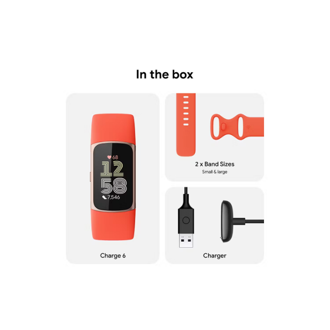 Fitbit Charge 6 Fitness Tracker - Coral | 79-GA05184-GB - Image 6