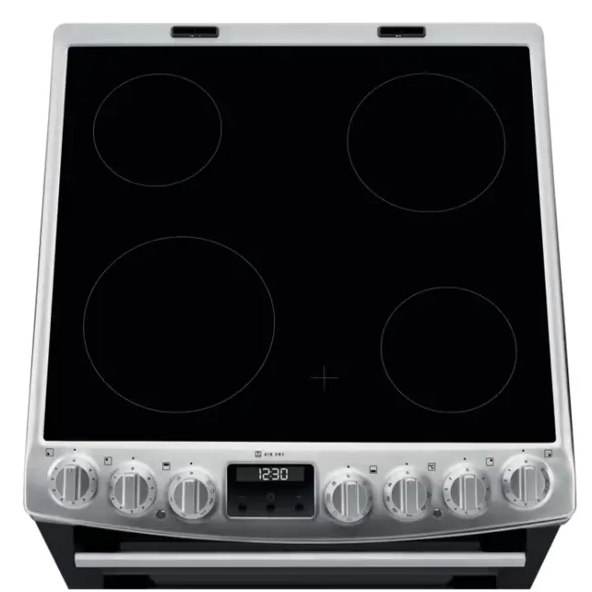 Electrolux 600 SteamBake Cooker with Ceramic Hob & Double Oven - Black and Silver | LKR655210X - Image 2
