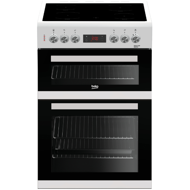 Beko 60cm Double Oven Electric Cooker | White | KDC653W Beko 60cm Double Oven Electric Cooker | White | KDC653W