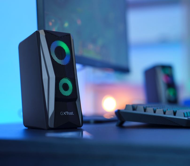 Trust GXT 606 Javv Compact Speaker Set | 2.0 RGB Illuminated - Black | T25108 - Image 6