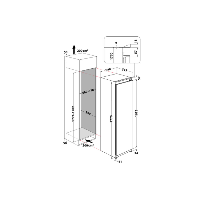 Whirlpool Integrated Larder Fridge 314l - White | ARG1808322 - Image 6 Whirlpool Integrated Larder Fridge 314l - White | ARG1808322 - Image 6