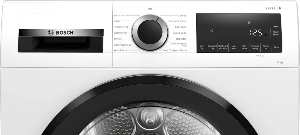 Bosch Series 6 Condenser Tumble Dryer 8KG - White | WPG23108GB - Image 3 Bosch Series 6 Condenser Tumble Dryer 8KG - White | WPG23108GB - Image 3
