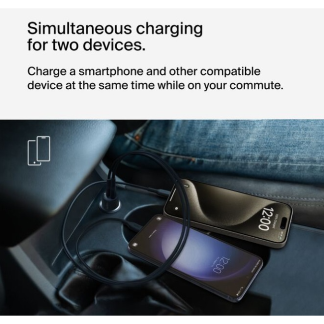 Belkin Dual Car Charger 42w | Black | CCB005BTBK - Image 3