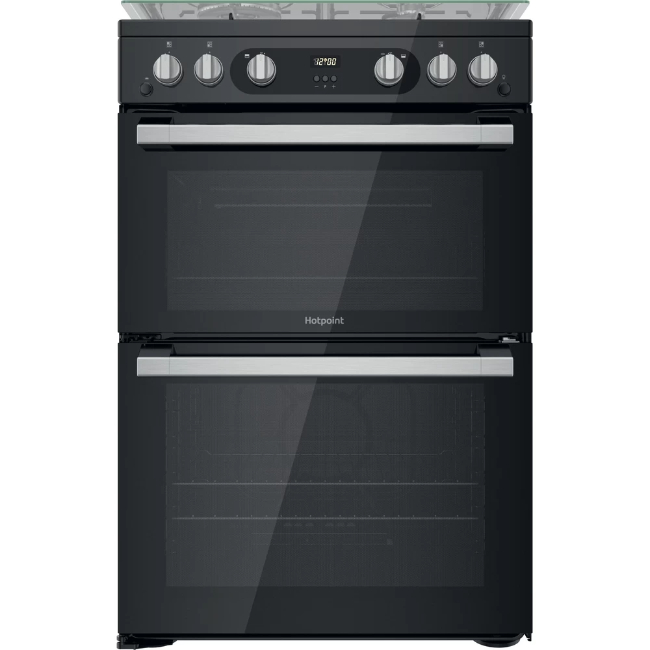 Hotpoint 60cm Double Gas Cooker - Black | HDM67G0C2CB Hotpoint 60cm Double Gas Cooker - Black | HDM67G0C2CB