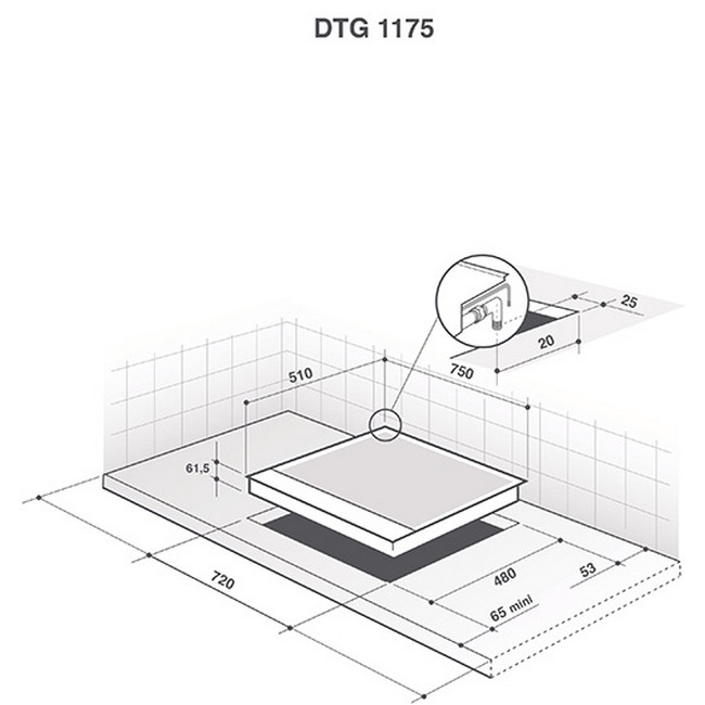De Dietrich 72cm Gas Hob DPE7729XF - Image 2