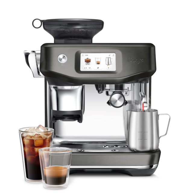 Sage the Barista Touch™ Impress – with Cold Extraction - Black Stainless Steel | SES882BST4GUK