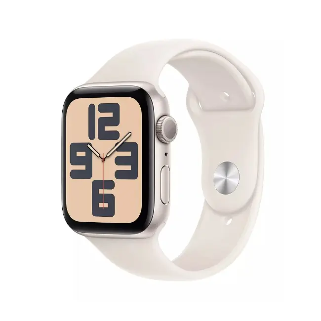 Apple Watch SE (2024) GPS | 44mm | Starlight Aluminium Case with Starlight Sport Band | M/L | MXEV3QA-A