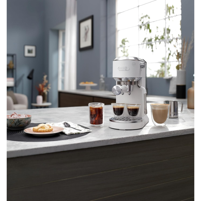 DeLonghi Dedica Duo Manual Coffee Maker | White | EC890.WI - Image 6
