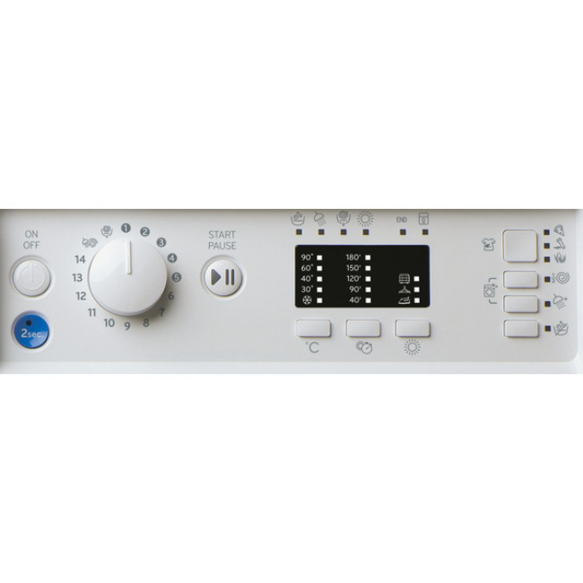 Indesit Push&Go Integrated Washer Dryer - White | BIWDIL861485UK - Image 9 Indesit Push&Go Integrated Washer Dryer - White | BIWDIL861485UK - Image 9