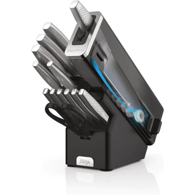 Ninja StaySharp 14-Piece Stainless Knife Set, Wood Block & Built-In Sharpener - Black and Silver | K62014EUUK - Image 2