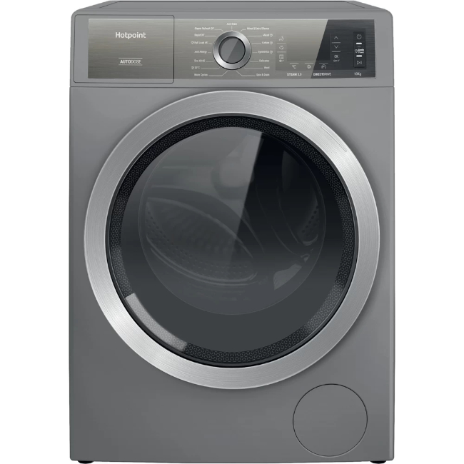 Hotpoint 10KG 1350 Spin Washing Machine - Silver | H8W046SBUK Hotpoint 10KG 1350 Spin Washing Machine - Silver | H8W046SBUK