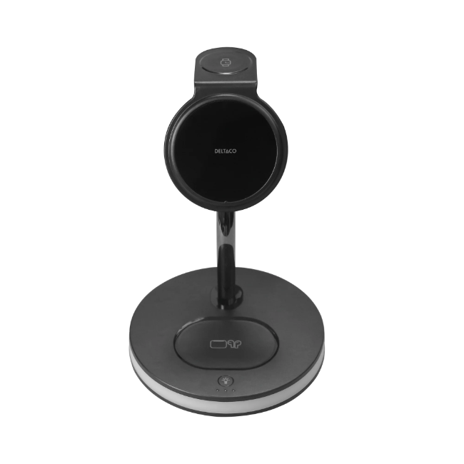 Deltaco 3-in-1 Wireless Charger - Black | QI1041 - Image 3